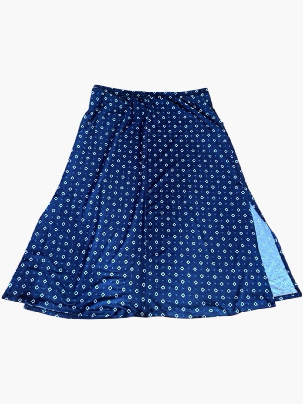 Terra & Sky Print Maxi Skirt with Side Slits and Pockets — Women’s 2X (20W-22W)